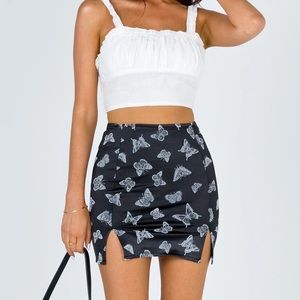 Motel Rocks Black Butterfly Zaid Mini Skirt